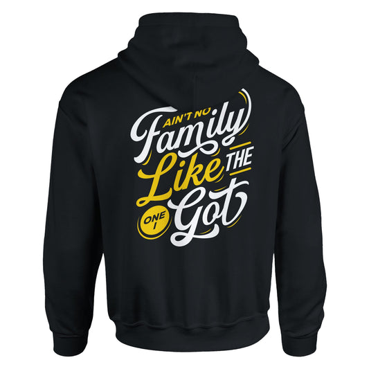 Ain't No Family Typography Vintage Graphic Hoodies | Kinship Crafters