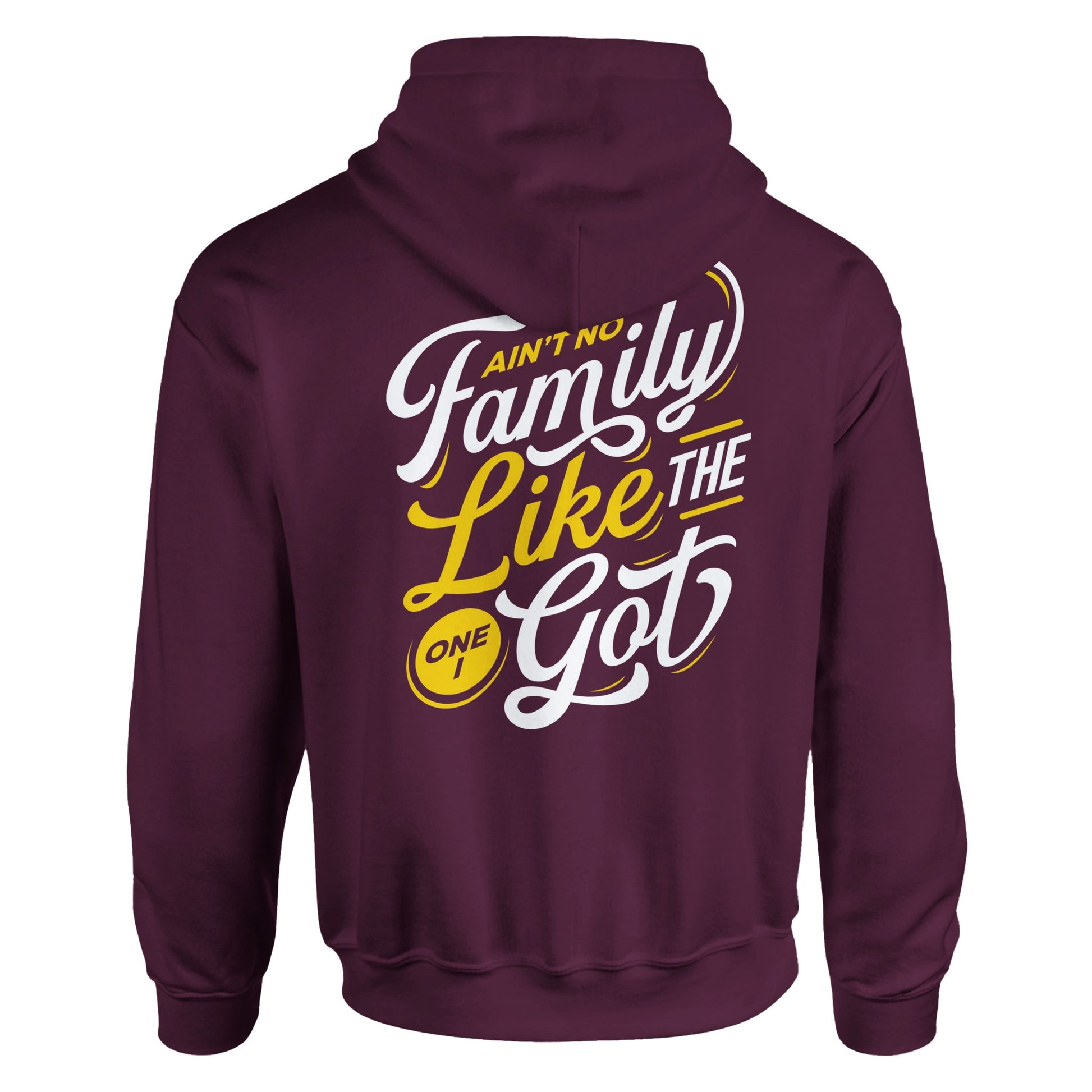 Ain't No Family Typography Vintage Graphic Hoodies | Kinship Crafters