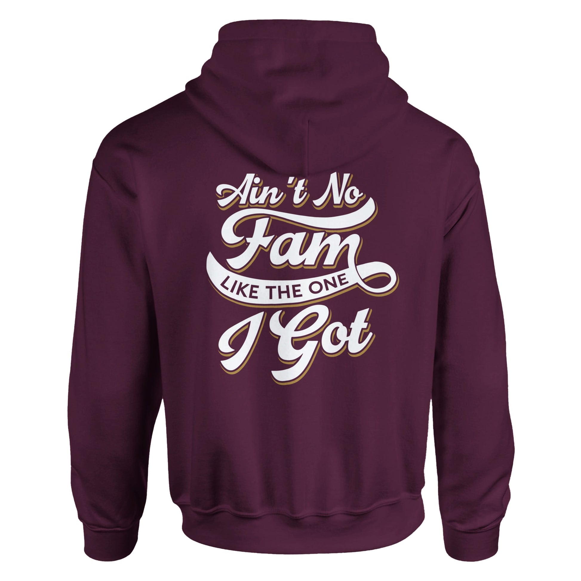 Ain't No Family Typography Vintage Graphic Hoodies | Kinship Crafters